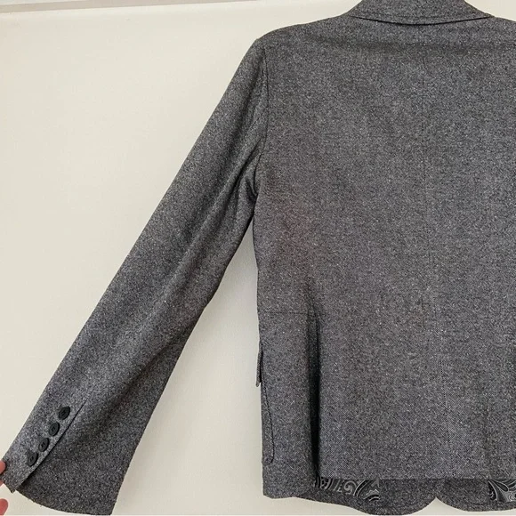 Talbots Blazer Womens 12 Gray Wool Blend Preppy Classic Careerwear Academia EUC - Picture 7 of 12